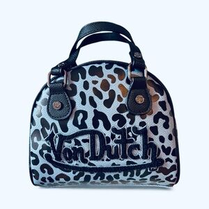 Von Dutch Blueberry Cheetah Mini Bowling Bag NWT